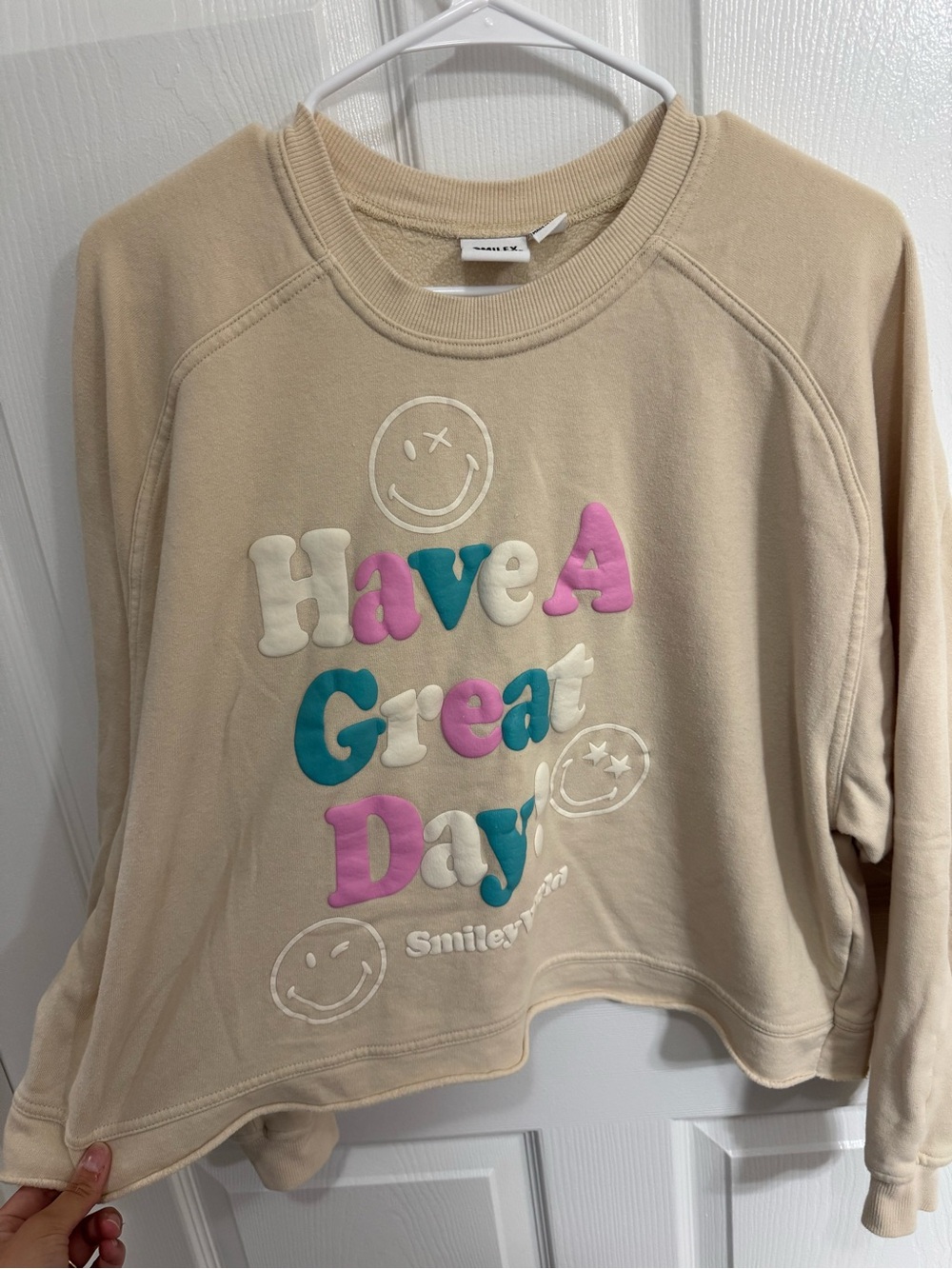 Smiley™ Have A Great Day Beige Crewneck Sweatshirt
